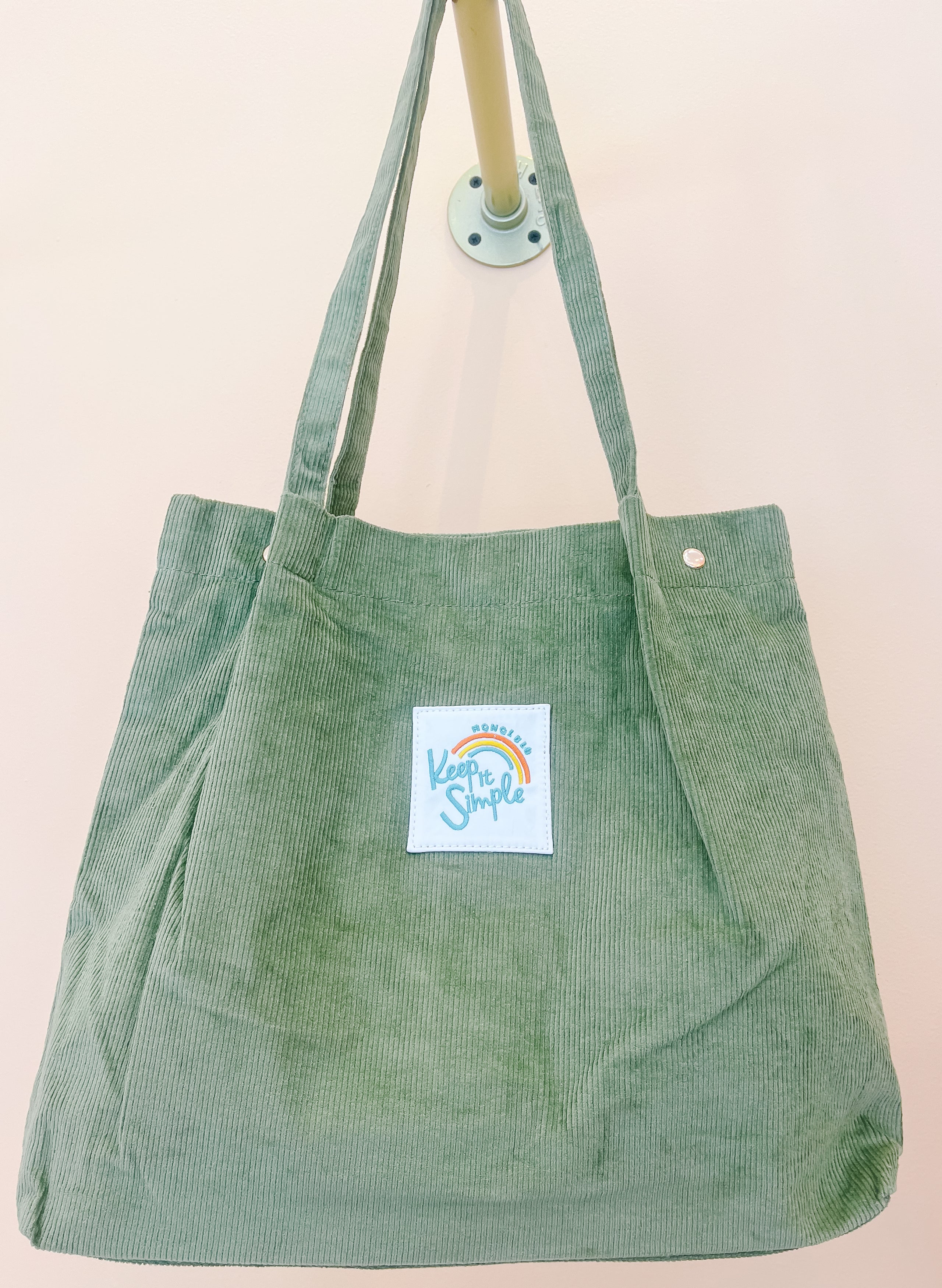 Green best sale corduroy bag